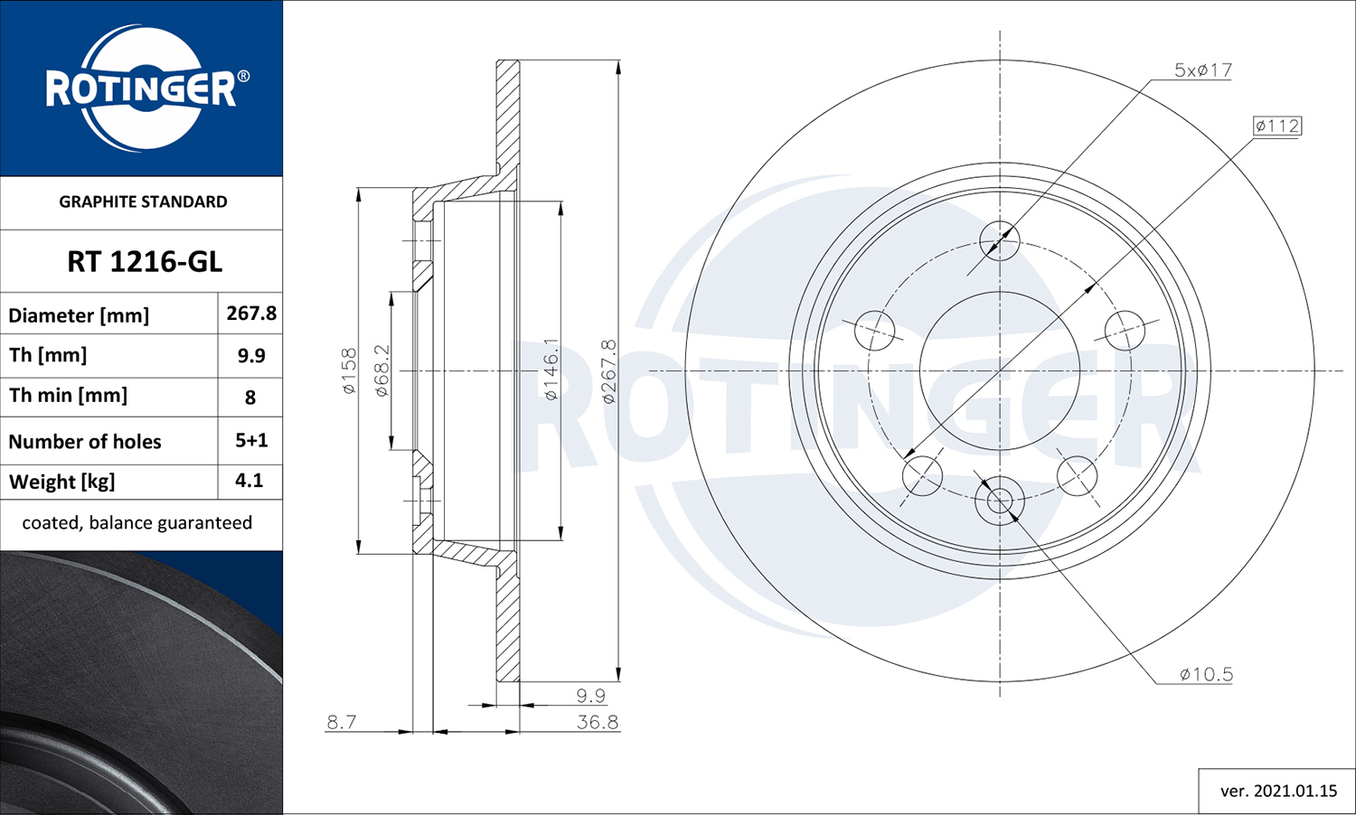 ROTINGER 259 958 RT 1216-GL - Alkatrész